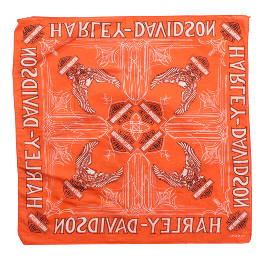 1970s Harley Davidson Orange Bandana