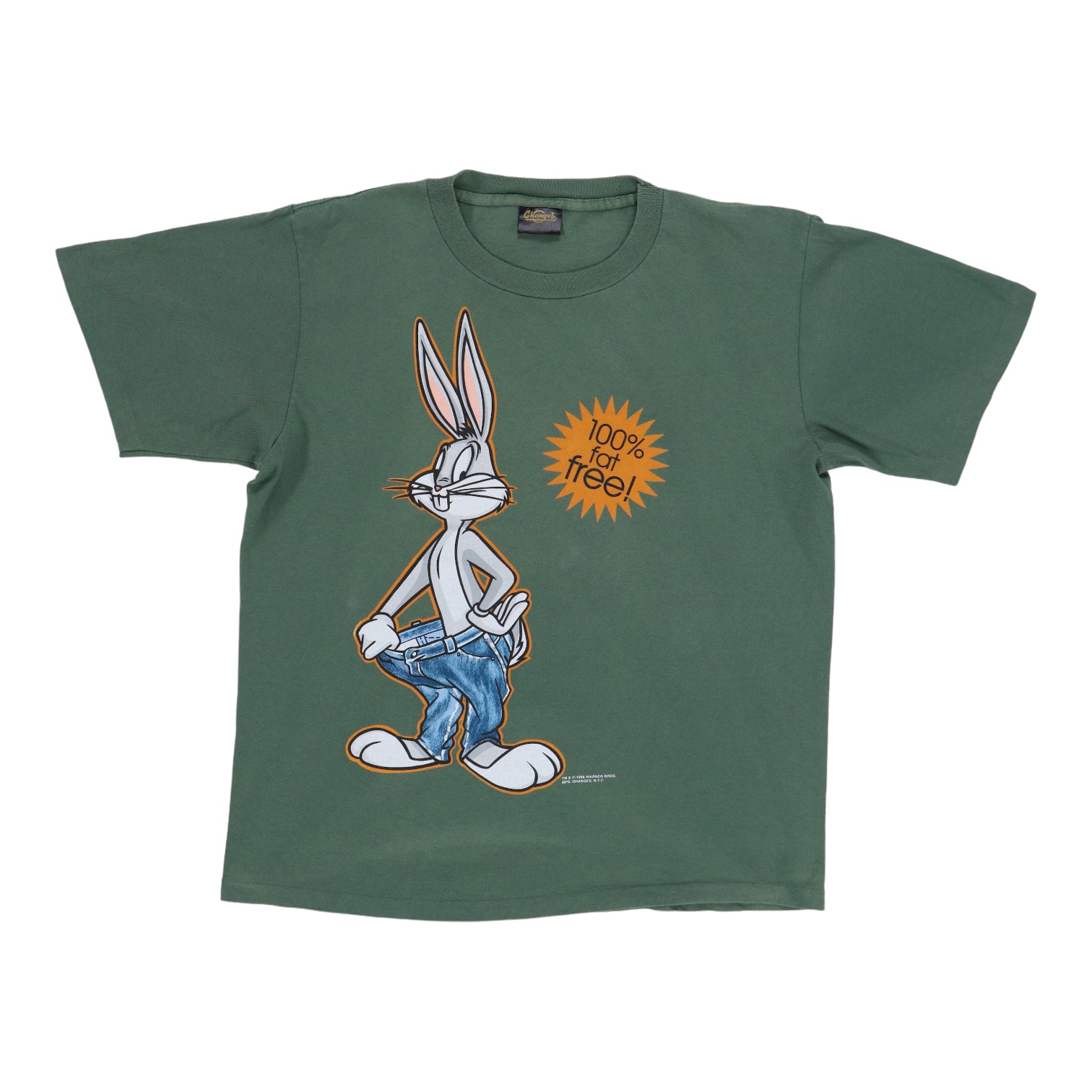 1996 Bugs Bunny 100 Fat Free Warner Brothers Shirt