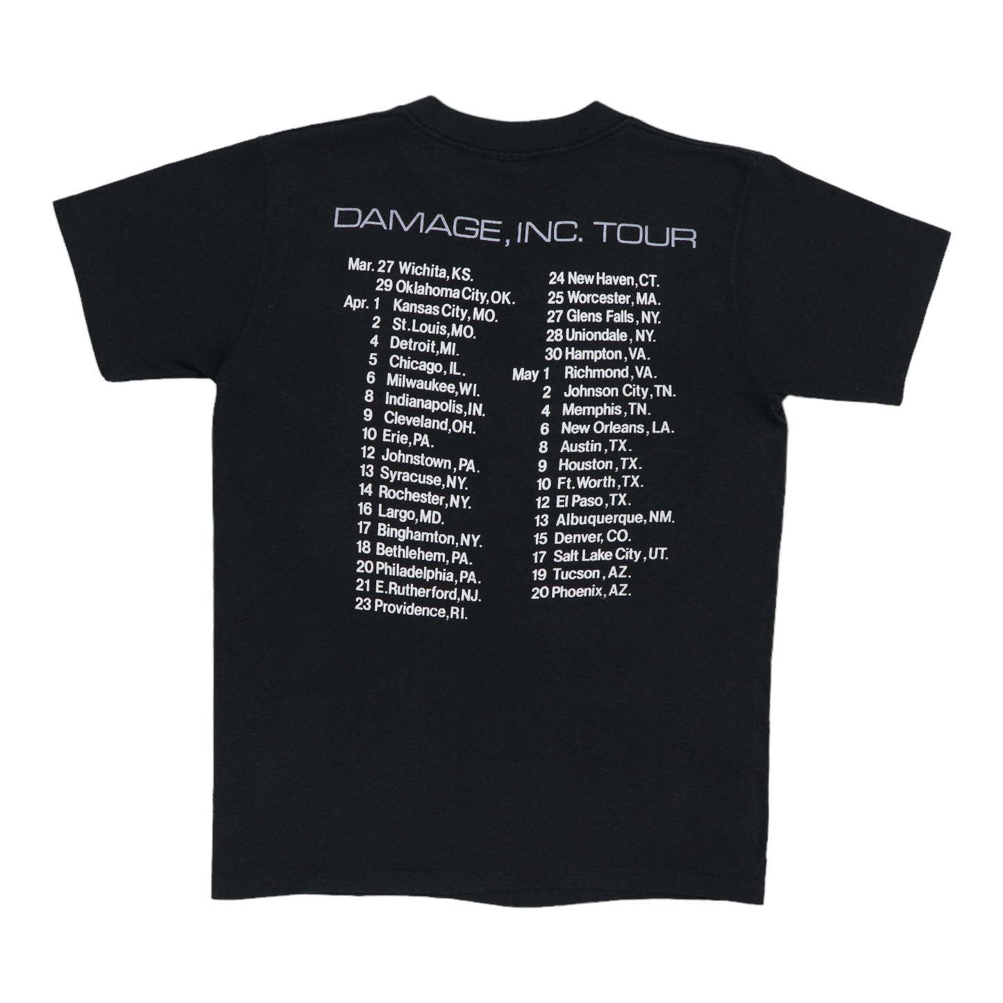 1986 Metallica Damage Inc Tour Shirt