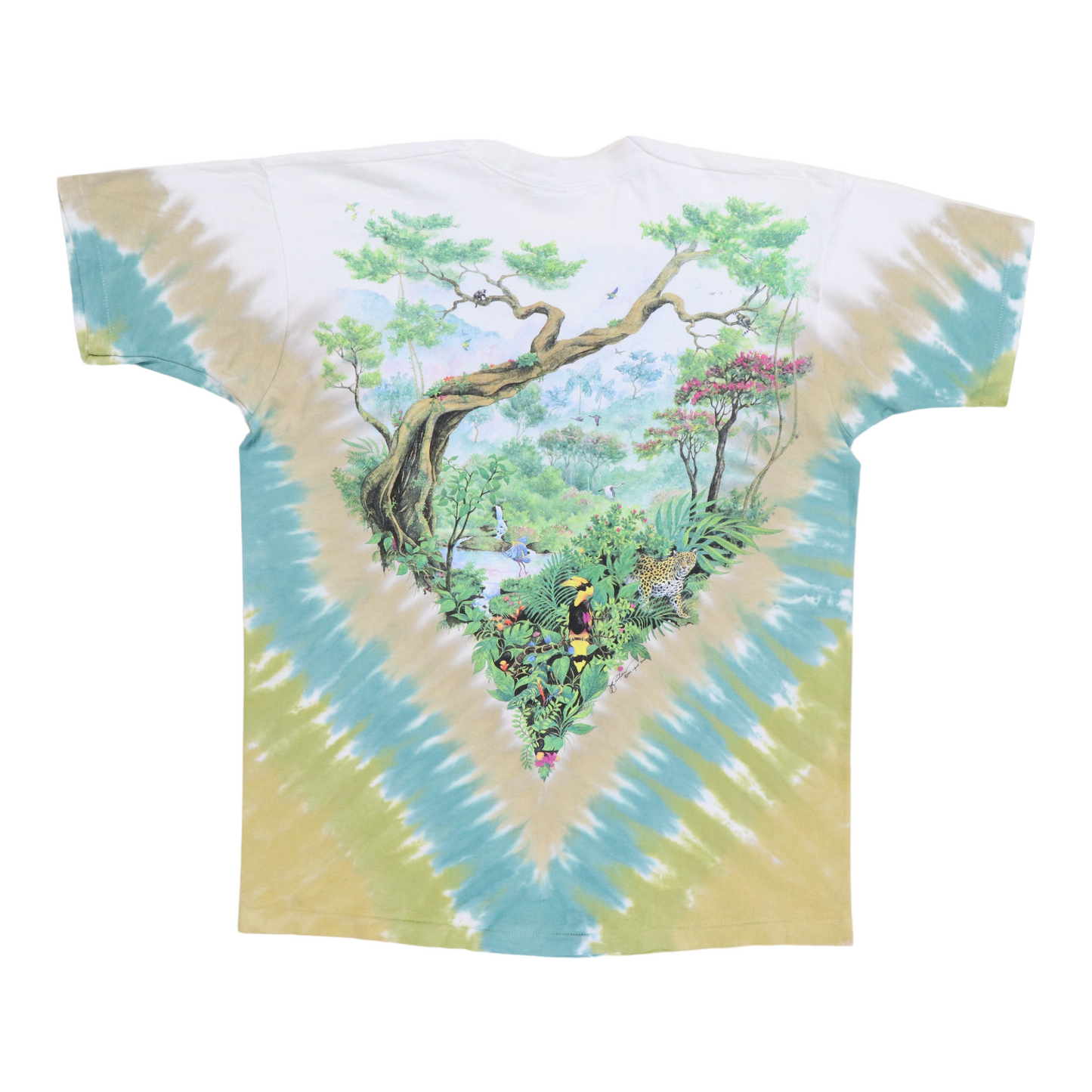 1992 Rain Forest Liquid Blue Tie Dye Shirt