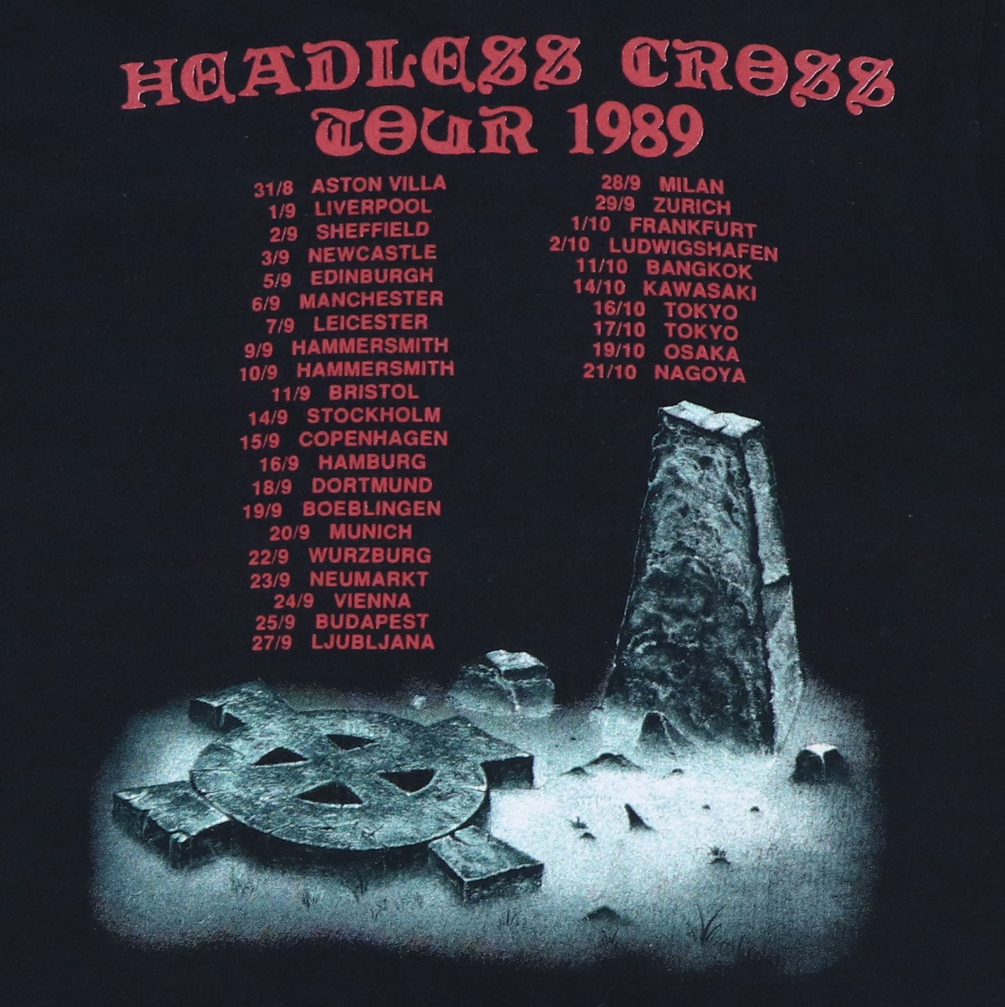 1989 Black Sabbath Headless Cross Tour Shirt