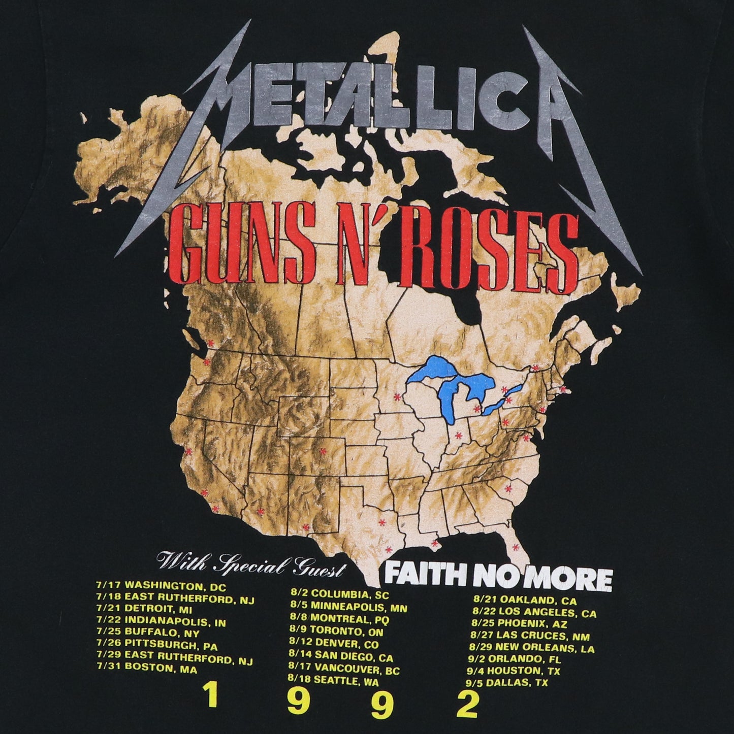 1992 Guns N Roses MetaLlica Tour Shirt