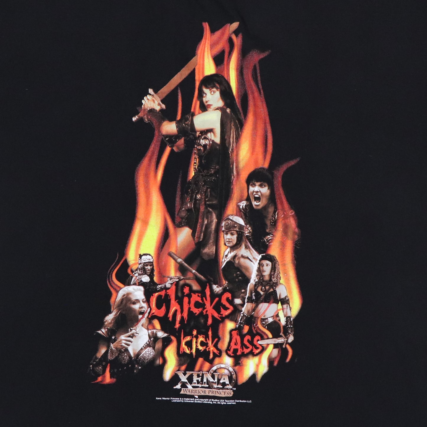 1990s Xena Chicks Kick Ass Shirt