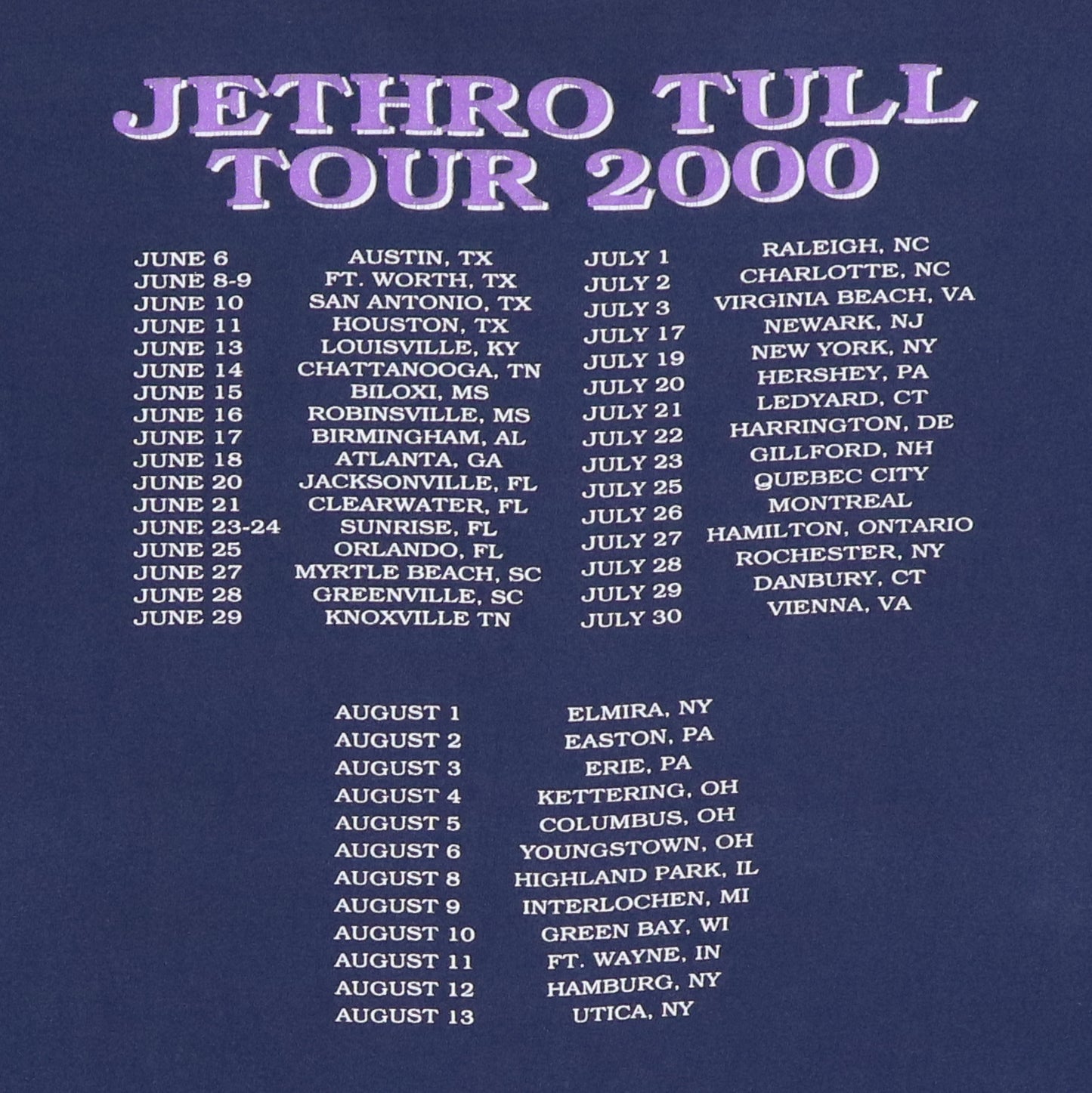 2000 Jethro Tull Leg To Stand On Shirt