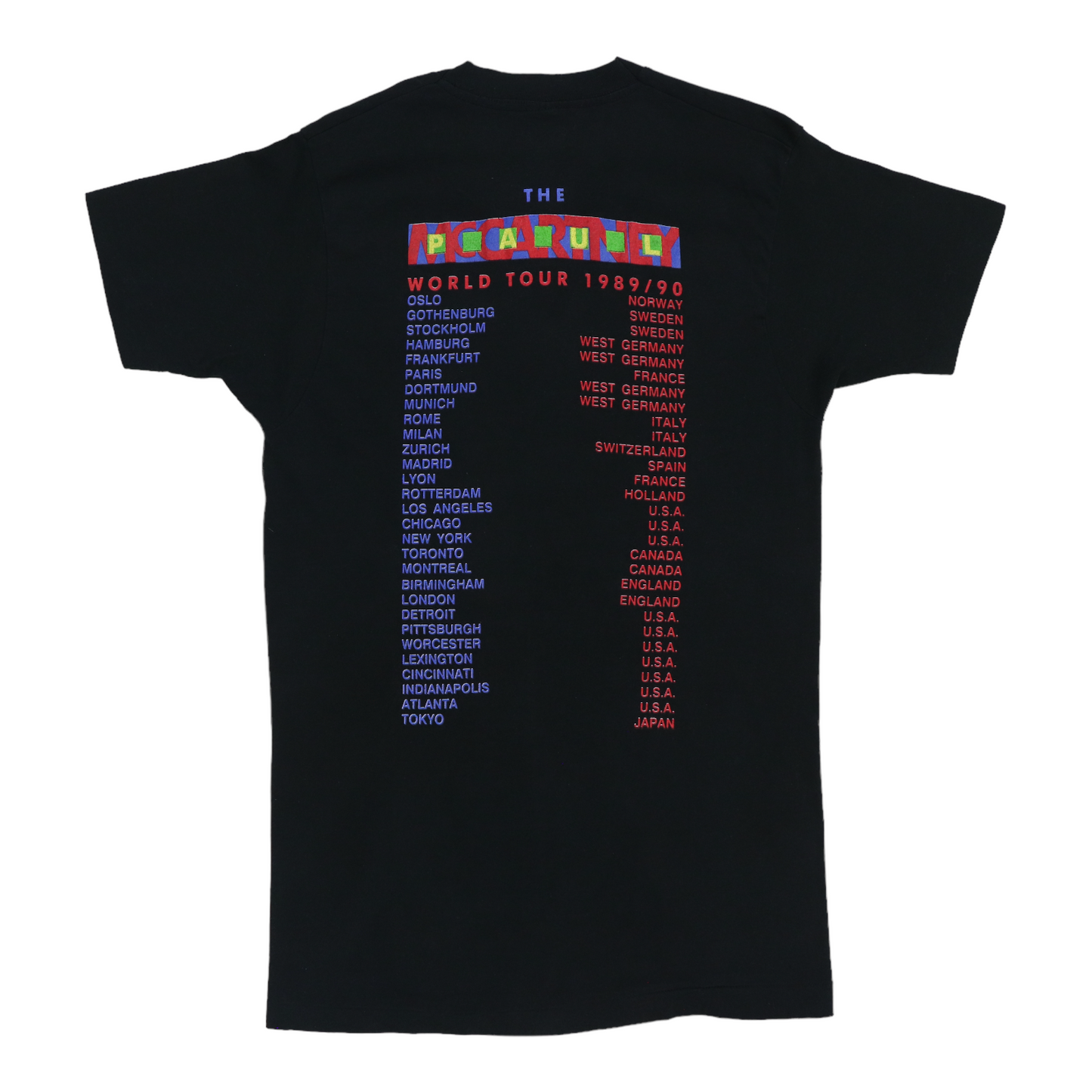 1989 Paul McCartney World Tour Shirt