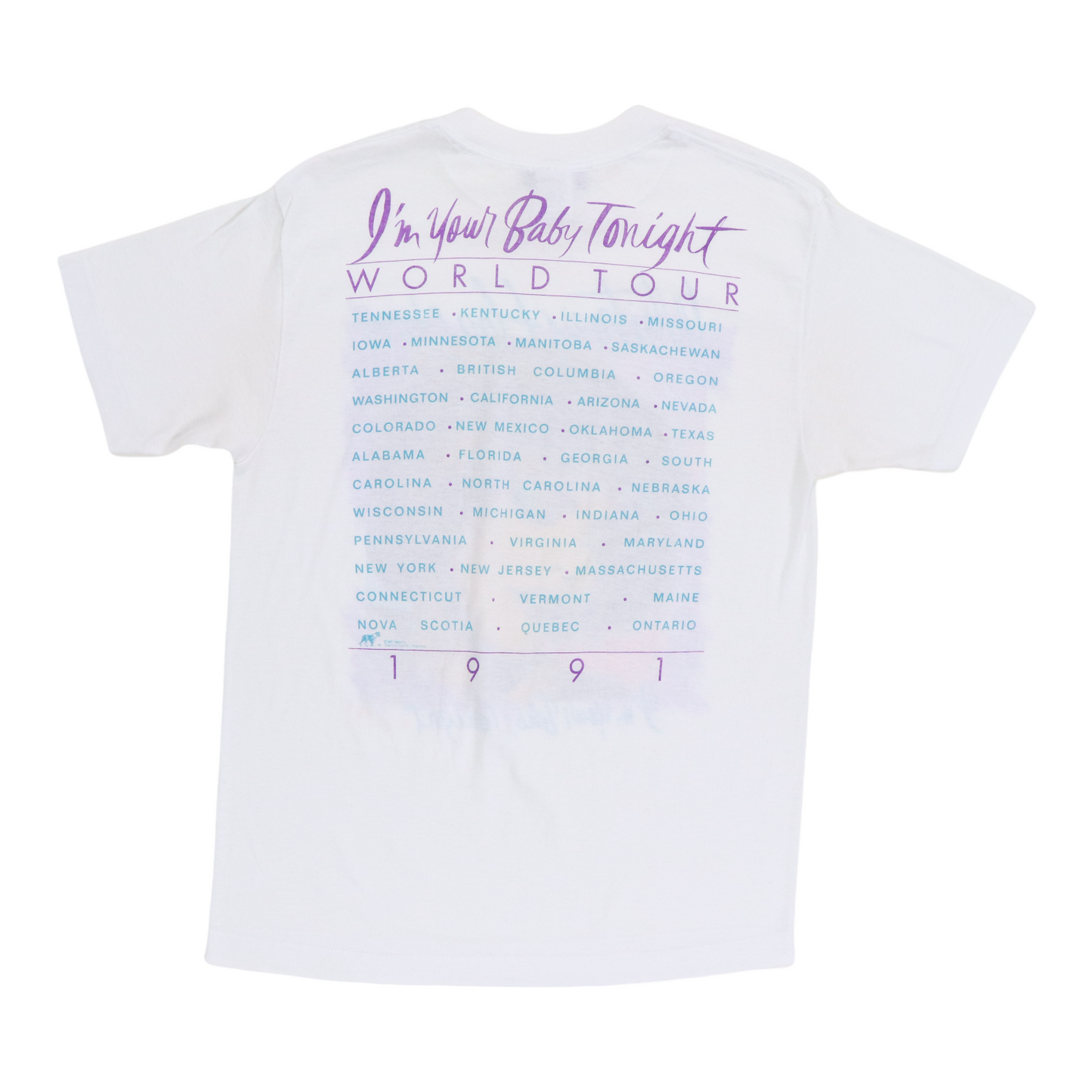 1991 Whitney Houston I'm Your Baby Tonight Tour Shirt