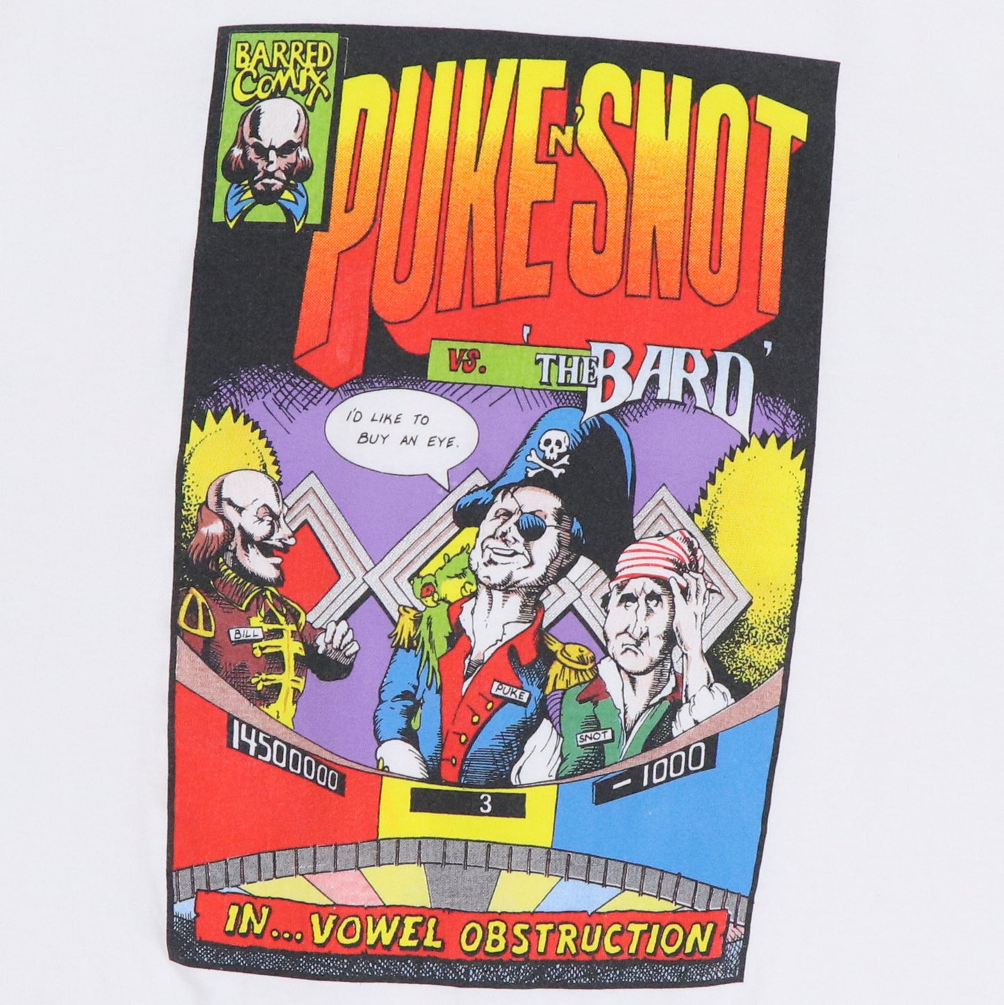 1990s Puke N Snot Vowel Obsturction Comic Shirt