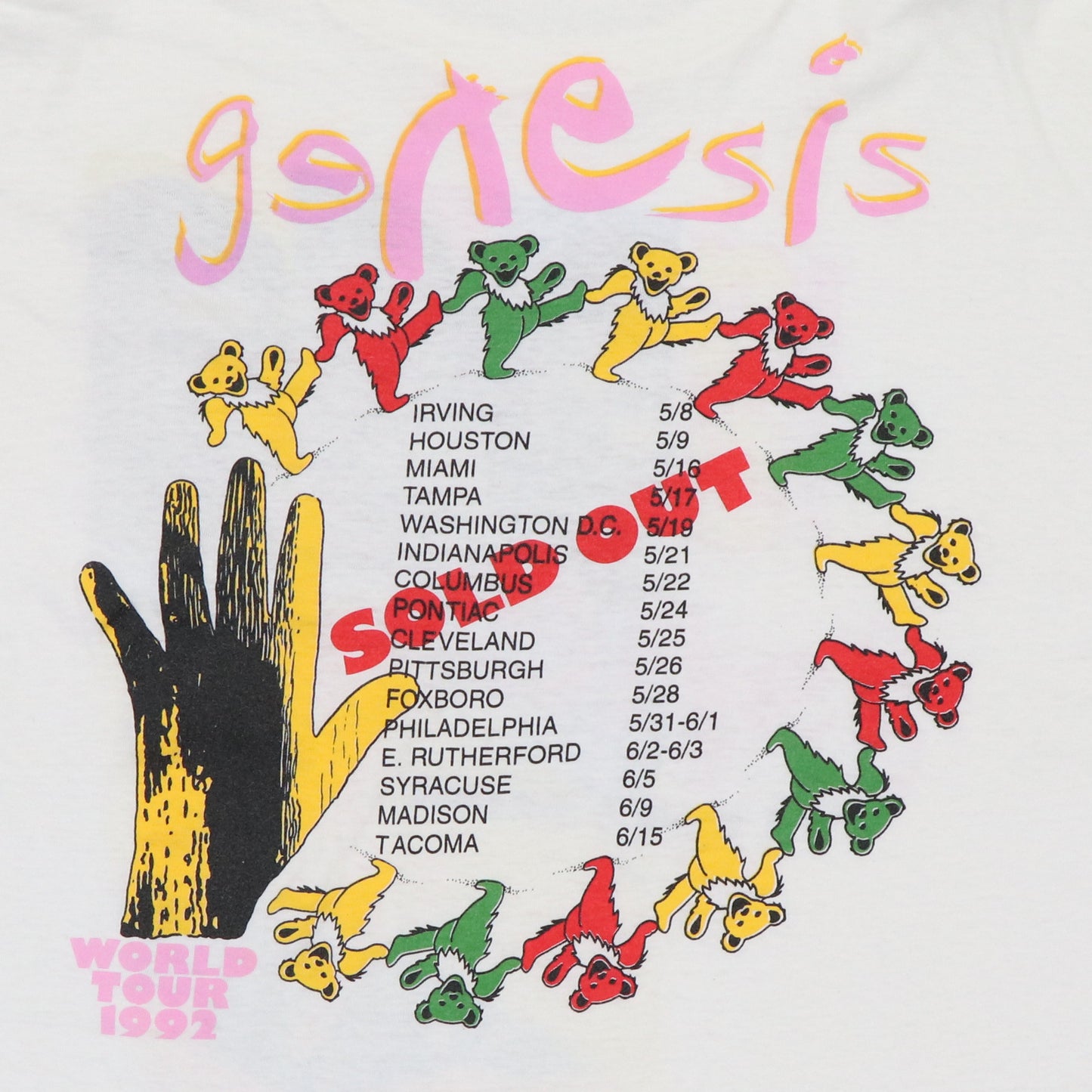 1992 Genesis Grateful Dead Tour Shirt