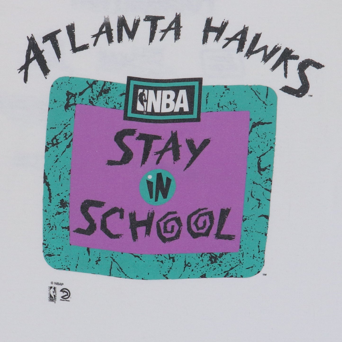 1990s NBA Stay In School Atlanta Hawks Shirt