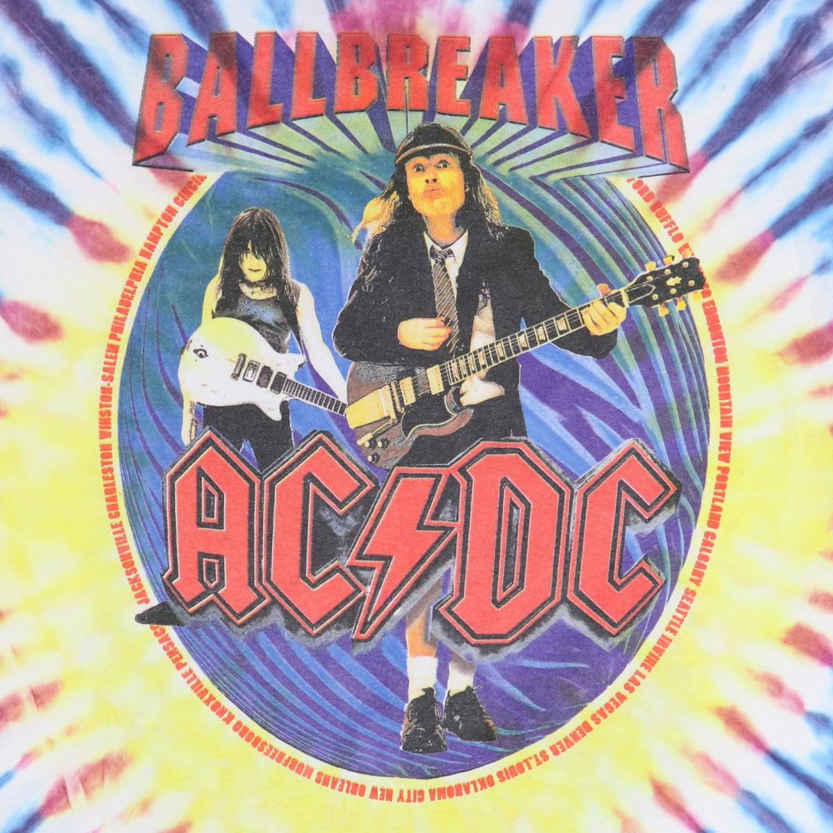 Factory ACDC 1996 Ballbreaker Tour Tie Dye Shirt