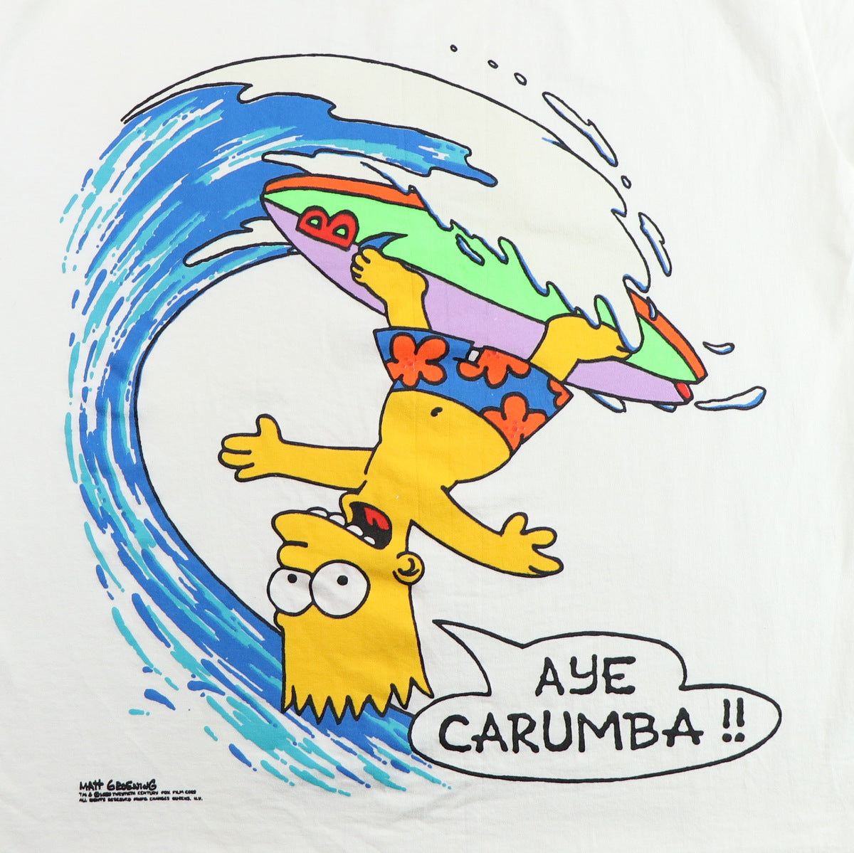 1989 The Simpsons Bart Simpson Aye Carumba Shirt