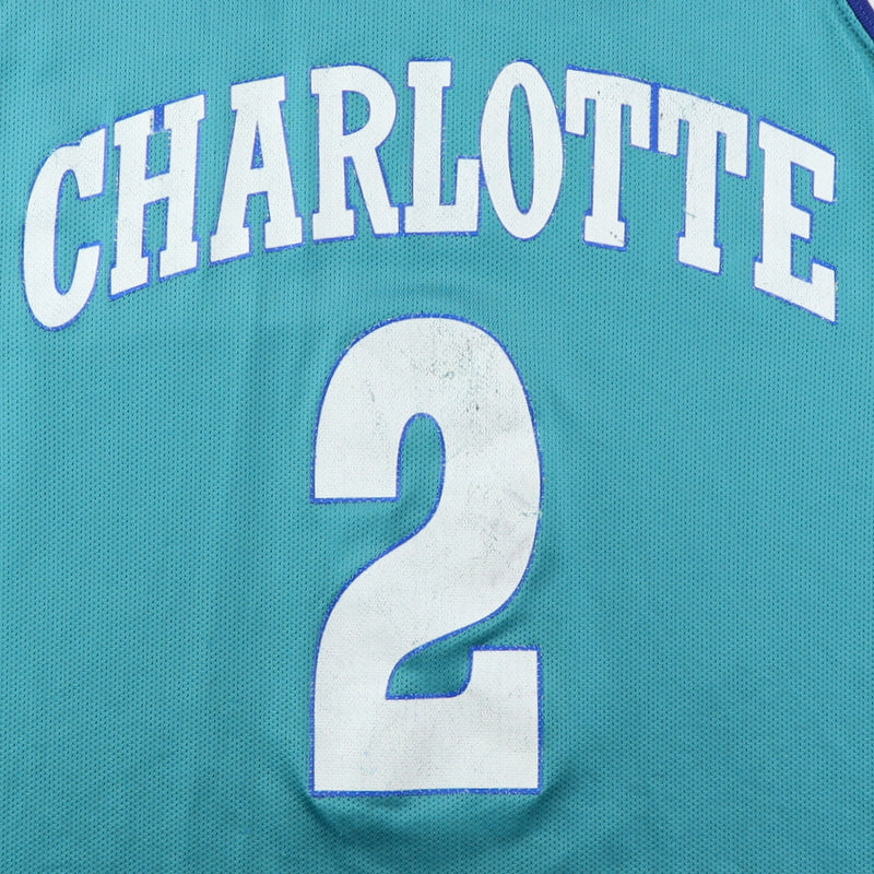 Vintage 90s Charlotte Hornets Larry Johnson NBA Basketball 