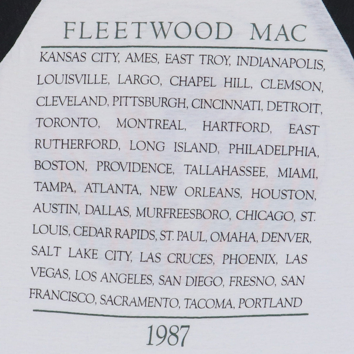 1987 Fleetwood Mac The Mac Is Back Concert Jersey Shirt