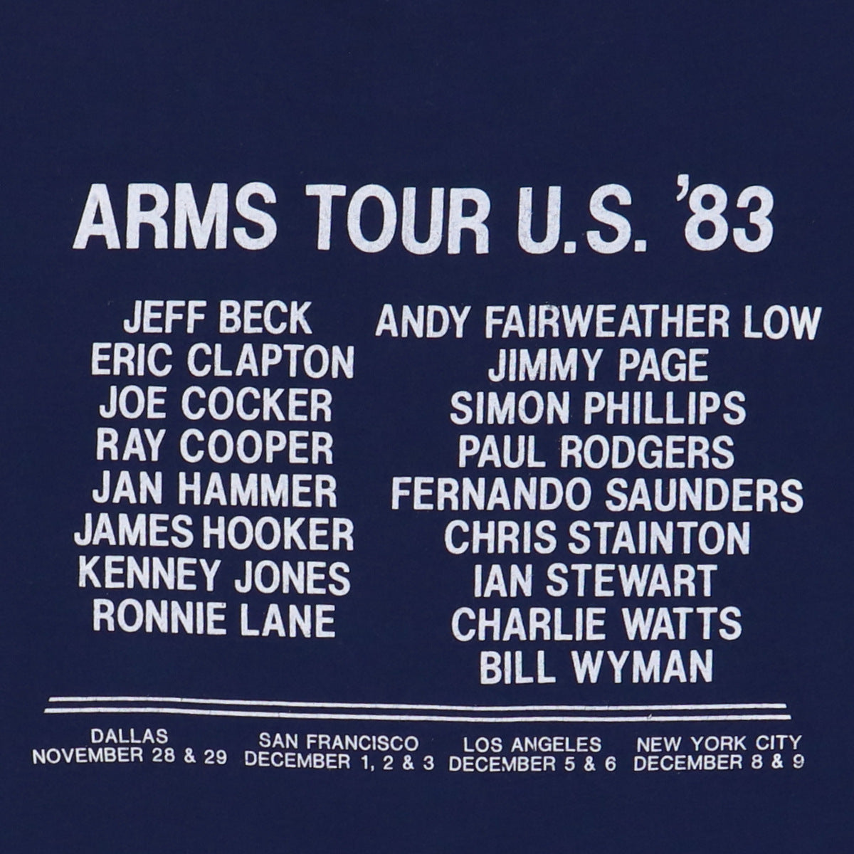 1983 Ronnie Lane Arms Benefit Shirt