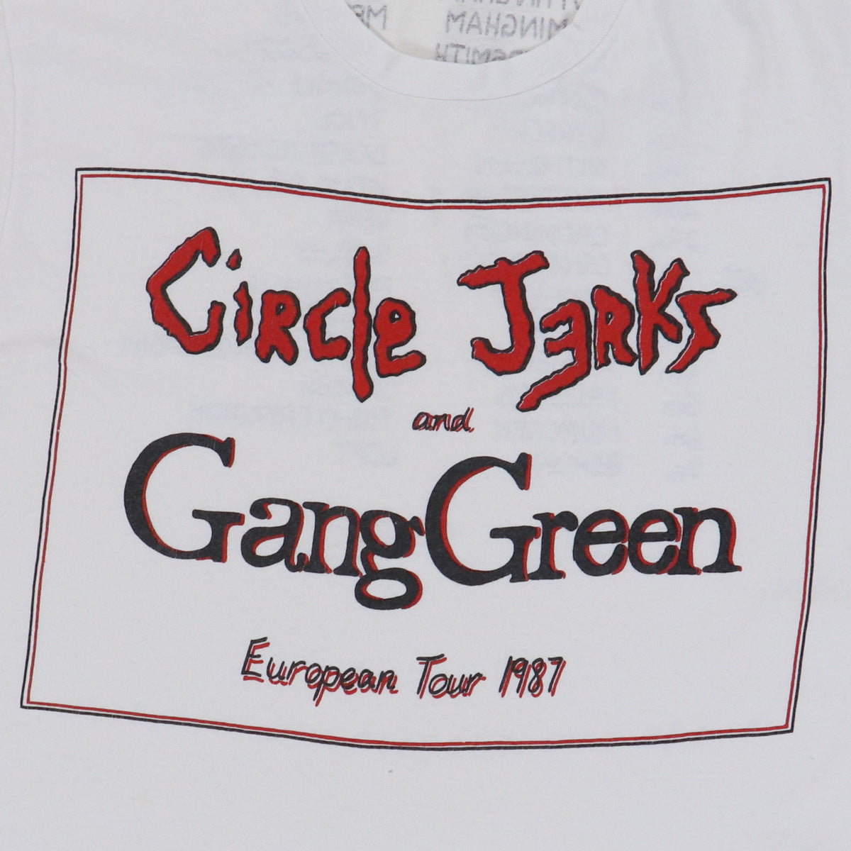 1987 Circle Jerks Gang Green European Tour Shirt