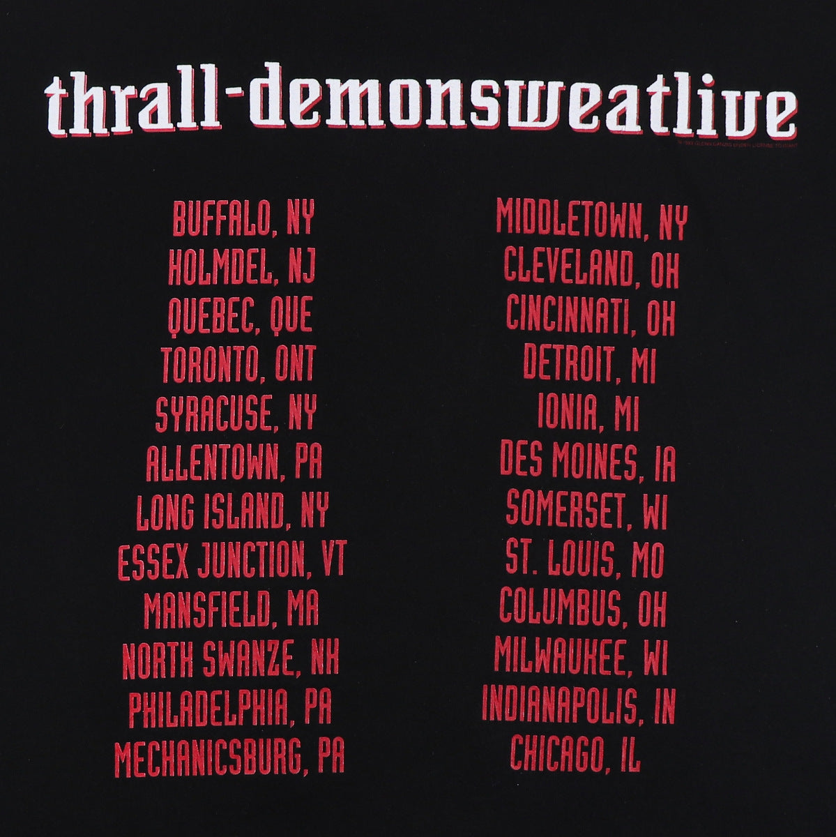 1993 Danzig Thrall-Demonsweatlive Tour Shirt