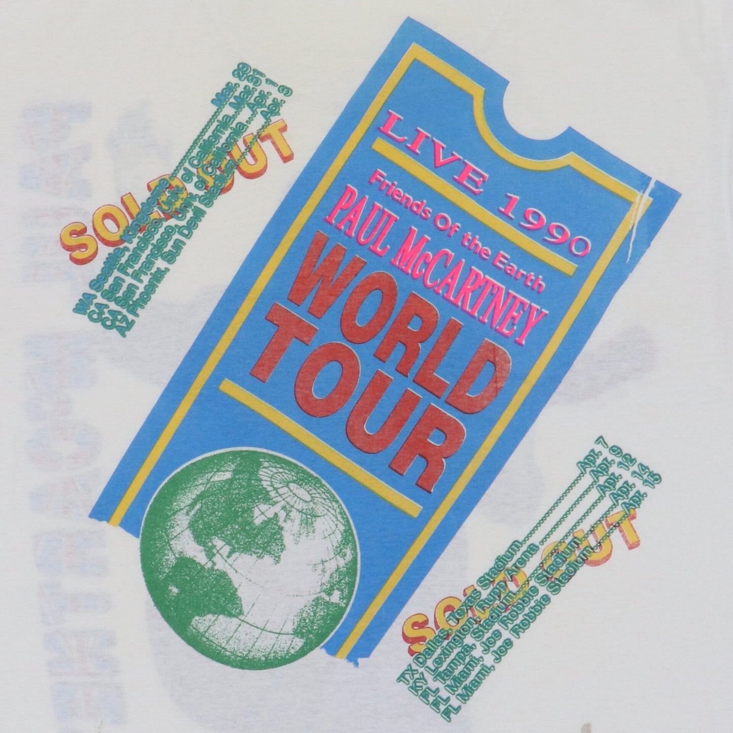 1990 Paul McCartney Friends Of The Earth Tour Shirt