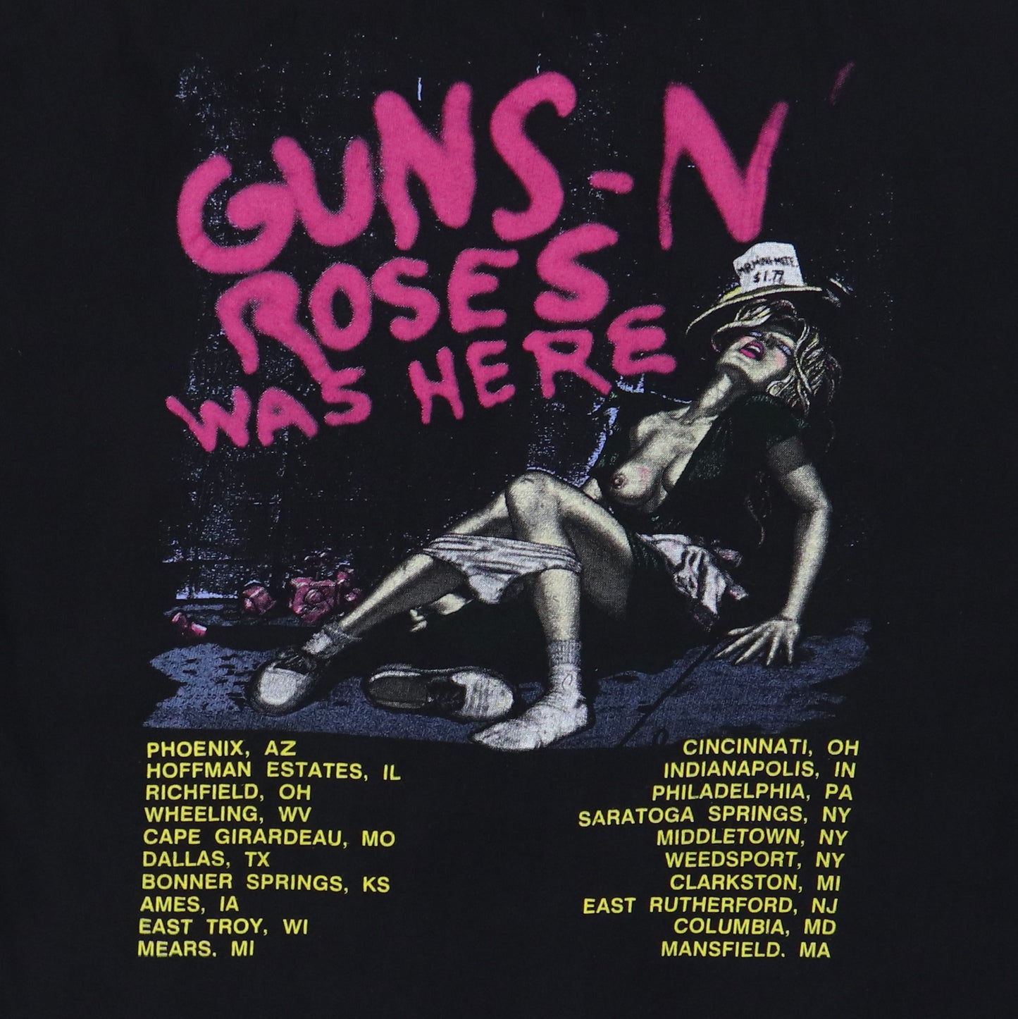 1987 Guns N Roses Appetite For Destruction Tour Shirt