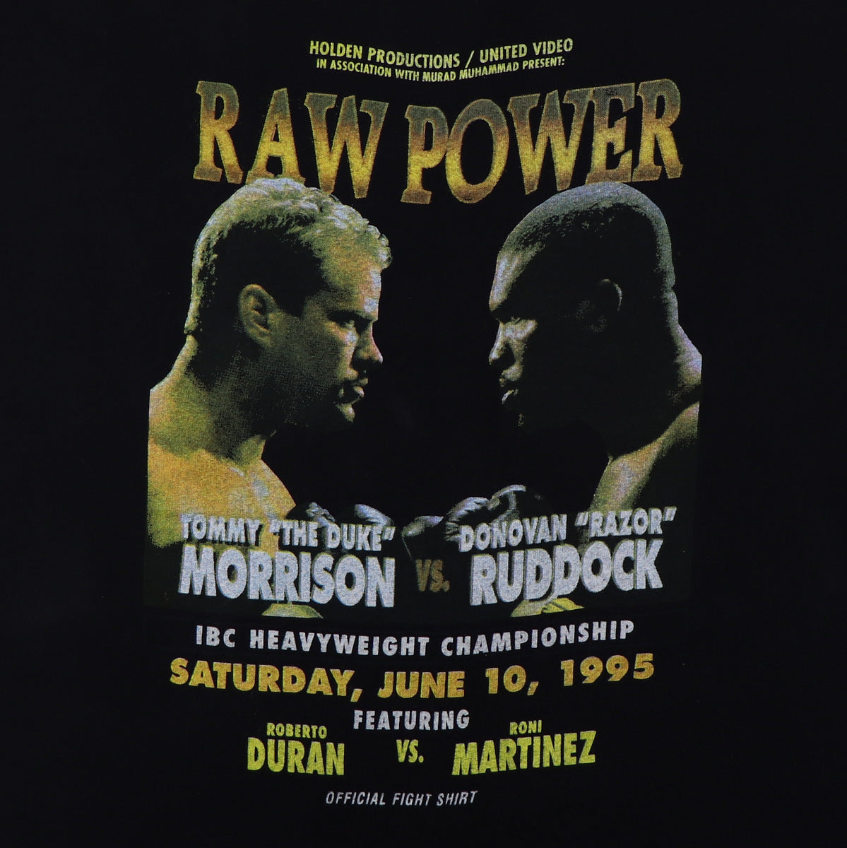 1995 Tommy Morrison Donovan Ruddock IBC Heavyweight Championship Shirt