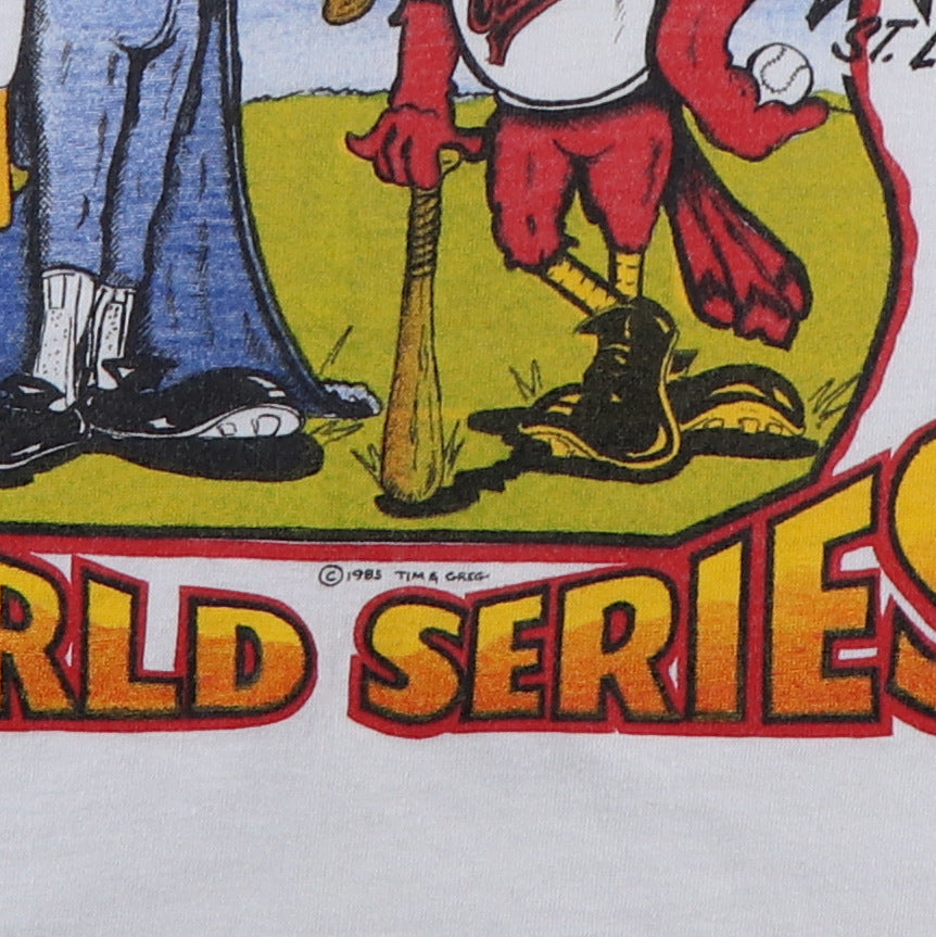 Vintage 1985 World Series T Shirt I-70 Series Kansas City Royals Stl  Cardinals