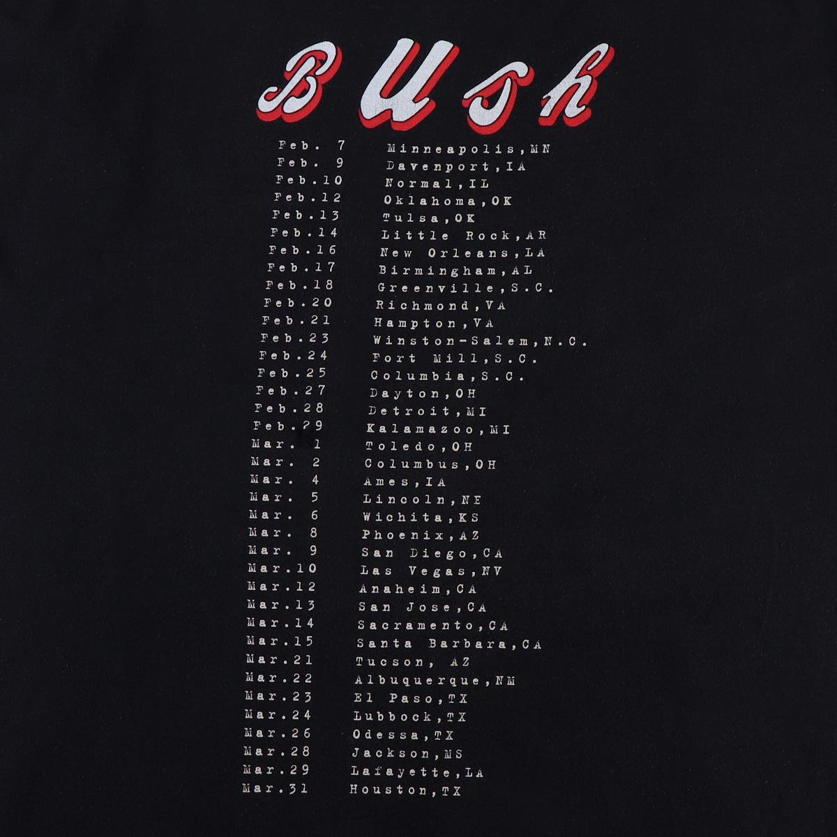 1994 Bush Everything Zen Tour Shirt