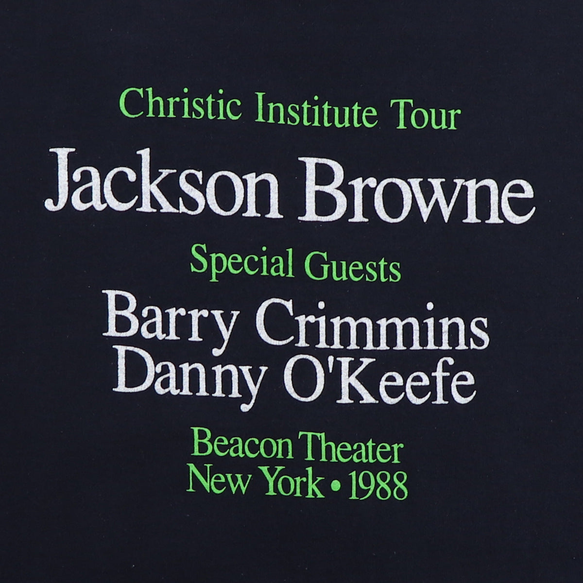 1988 Jackson Browne Contra Cocaine Concert Shirt