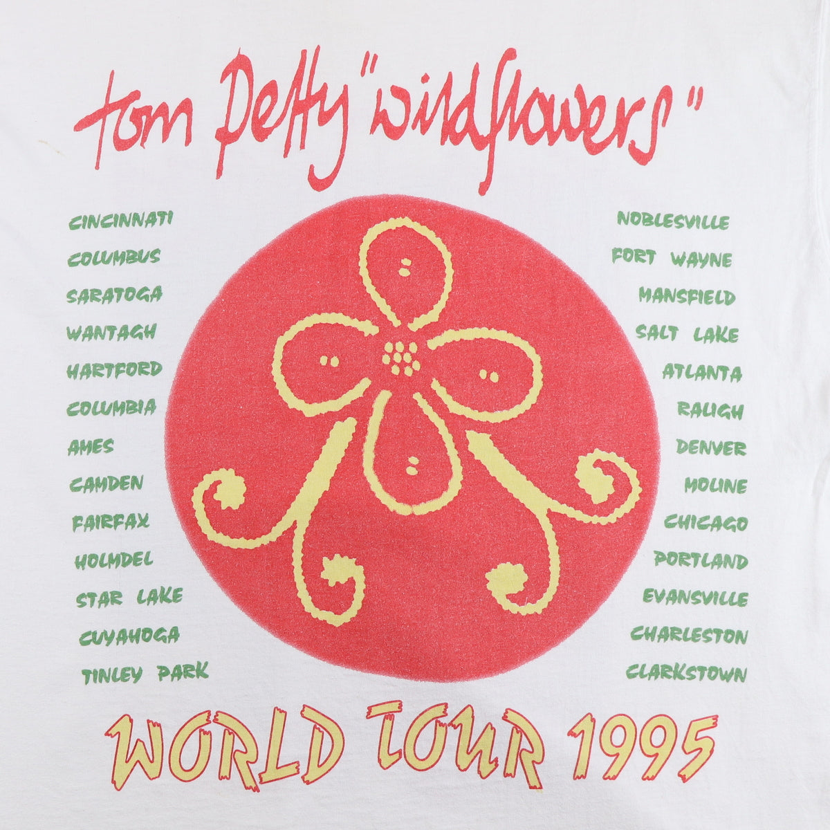 1995 Tom Petty Wildflowers World Tour Shirt