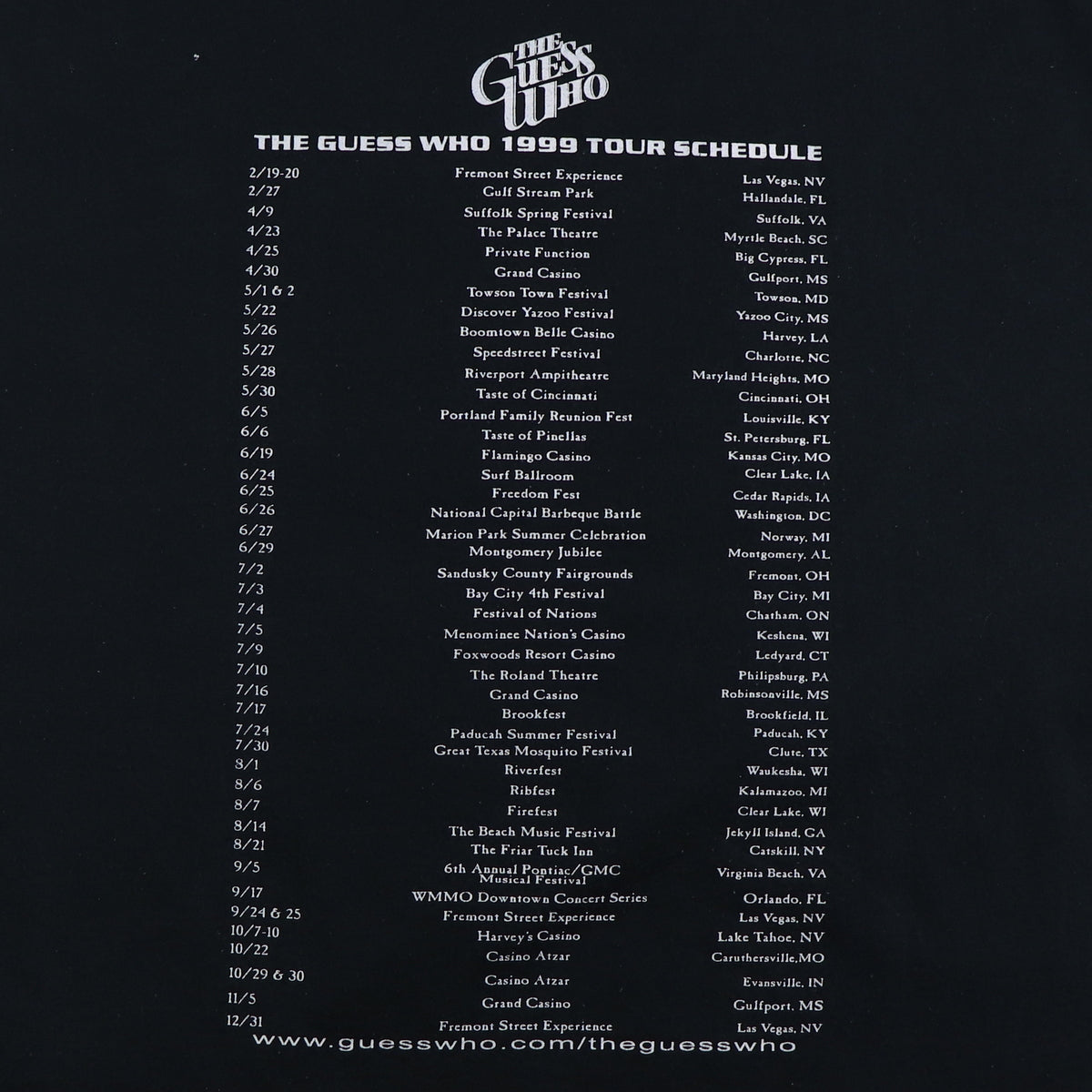 1999 The Guess Who Tour Shirt