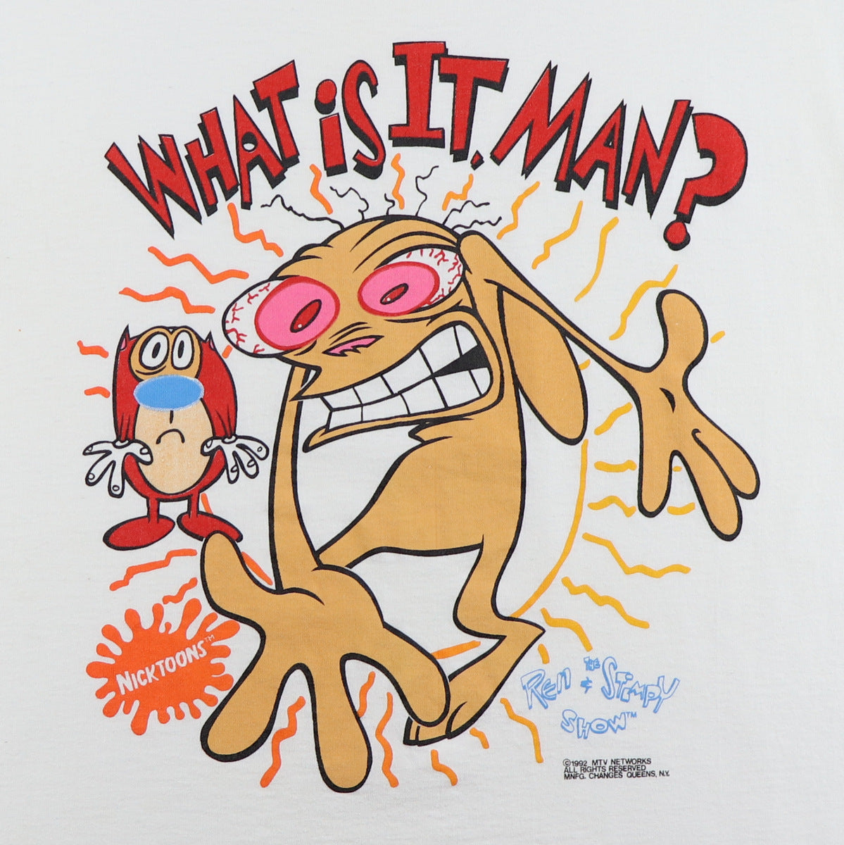 1992 Ren & Stimpy What Is It Man Nicktoons Shirt