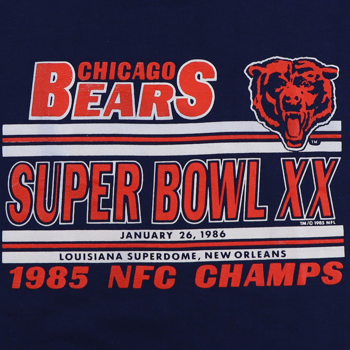 CHICAGO BEARS Super Bowl XX 1986 Tee Shirt and 1985 N F C 