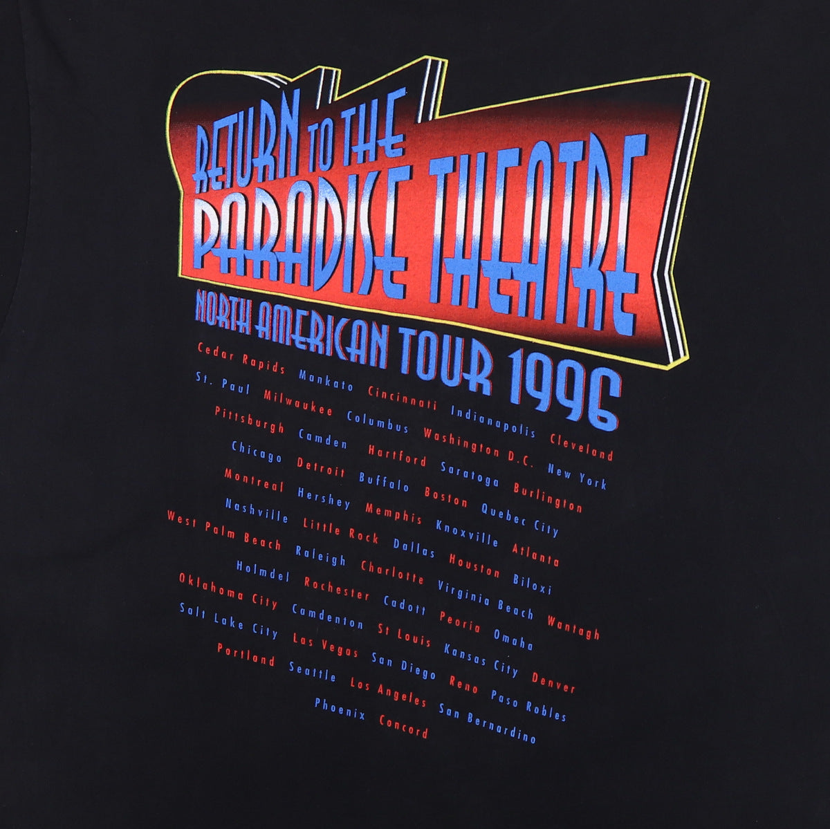 1996 Styx Return To Paradise Theater Tour Shirt