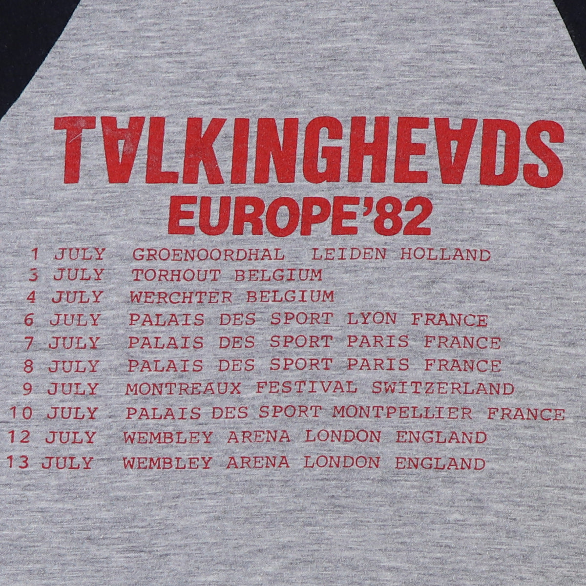 1982 Talking Heads European Tour Jersey Shirt