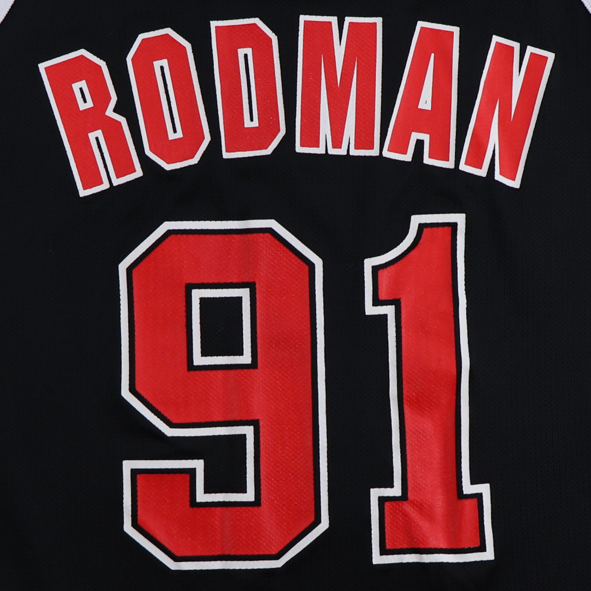 NBA Jersey Chicago Bulls No.91 Rodman Classic Jersey Sports Top