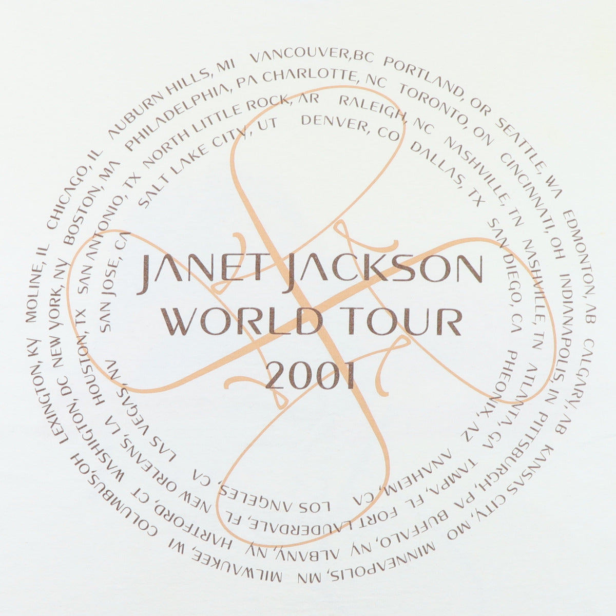 2001 Janet Jackson All For You World Tour Shirt