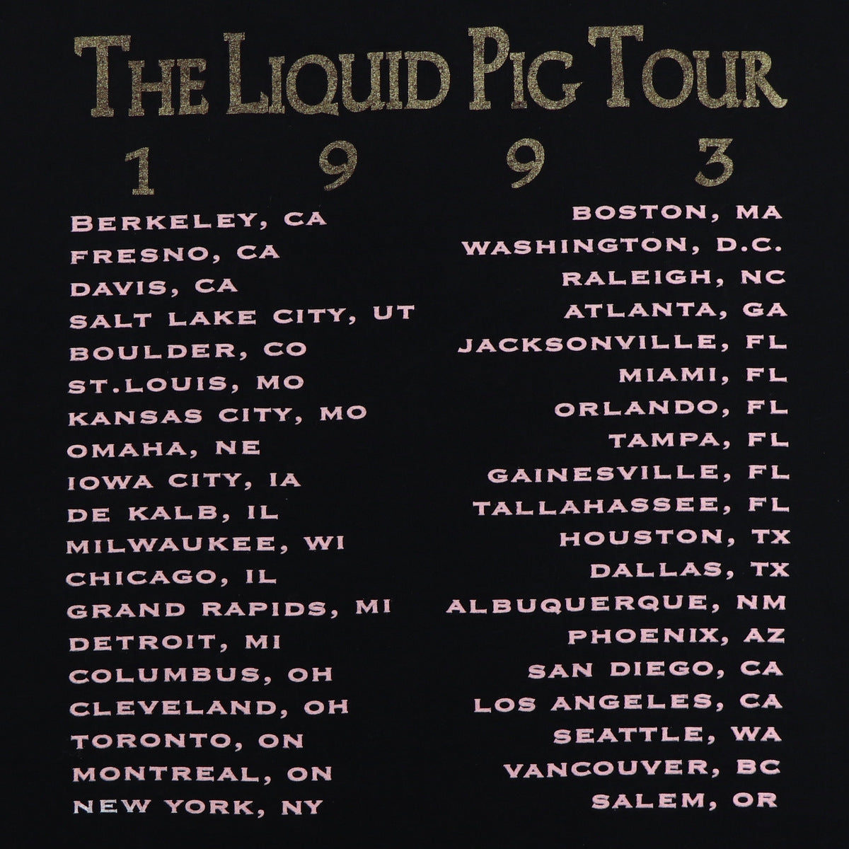 1993 Primus Pork Soda Liquid Pig Tour Shirt