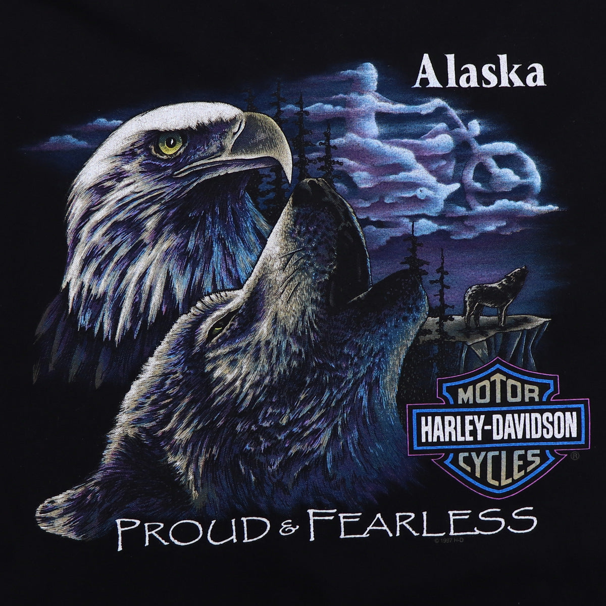 1997 Harley Davidson Proud & Fearless Alaska Shirt