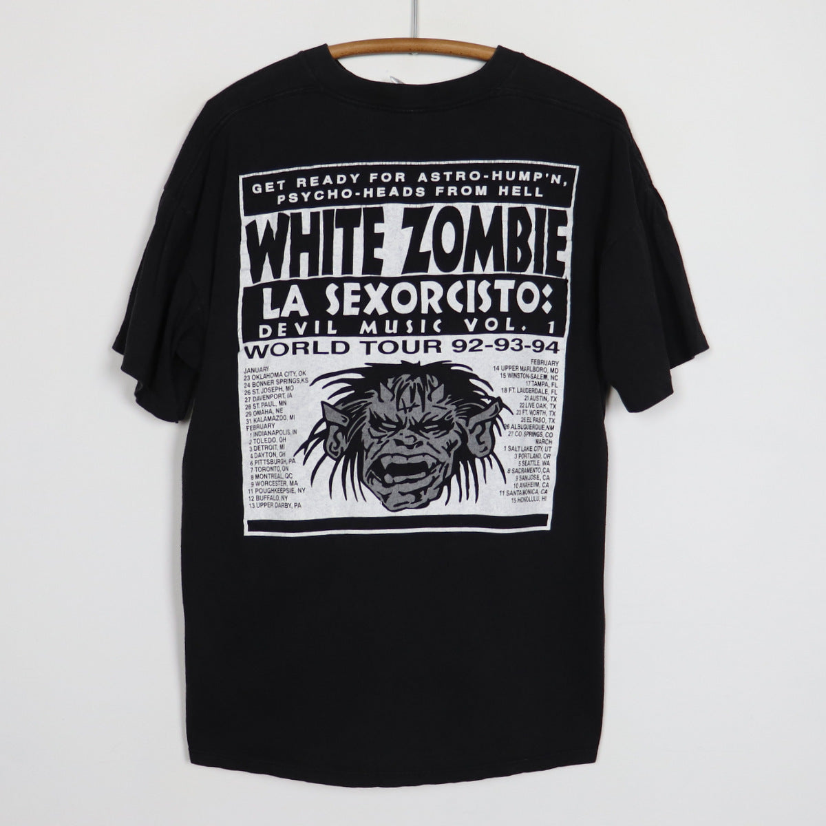 1992 White Zombie LA Sexorcisto World Tour Shirt