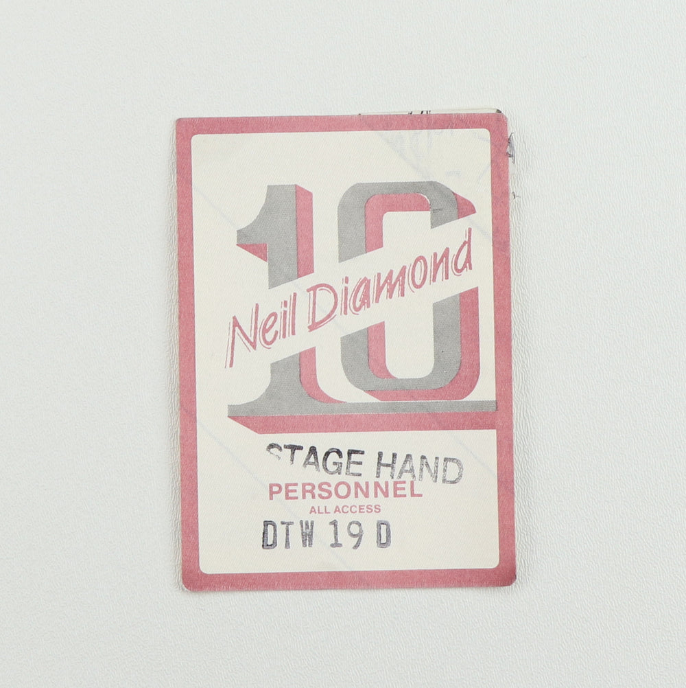 1982 Neil Diamond Tour Stage Hand / Personnel Backstage Pass