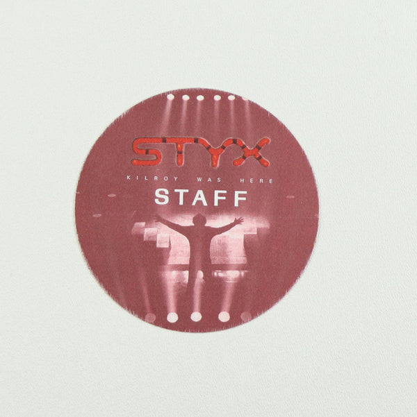 1983 Styx Kilroy Was Here Staff Backstage Pass