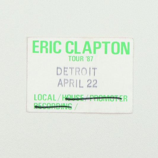 1987 Eric Clapton Local Backstage Pass