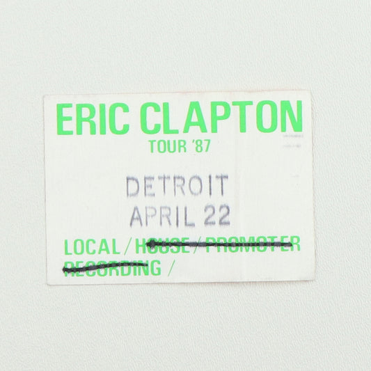 1987 Eric Clapton Local Backstage Pass