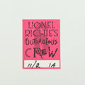 1987 Lionel Richie’s Outrageous Crew Backstage Pass