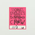 1987 Lionel Richie’s Outrageous Crew Backstage Pass