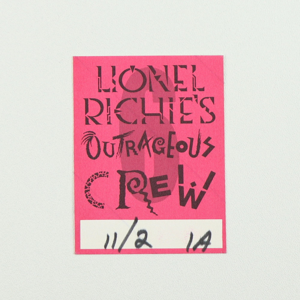 1987 Lionel Richie’s Outrageous Crew Backstage Pass