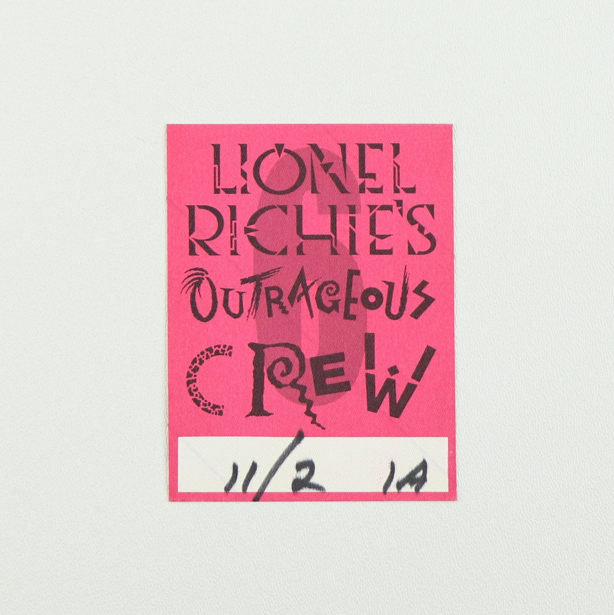 1987 Lionel Richie’s Outrageous Crew Backstage Pass