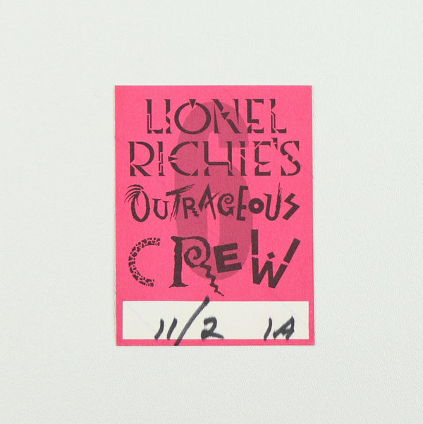 1987 Lionel Richie’s Outrageous Crew Backstage Pass