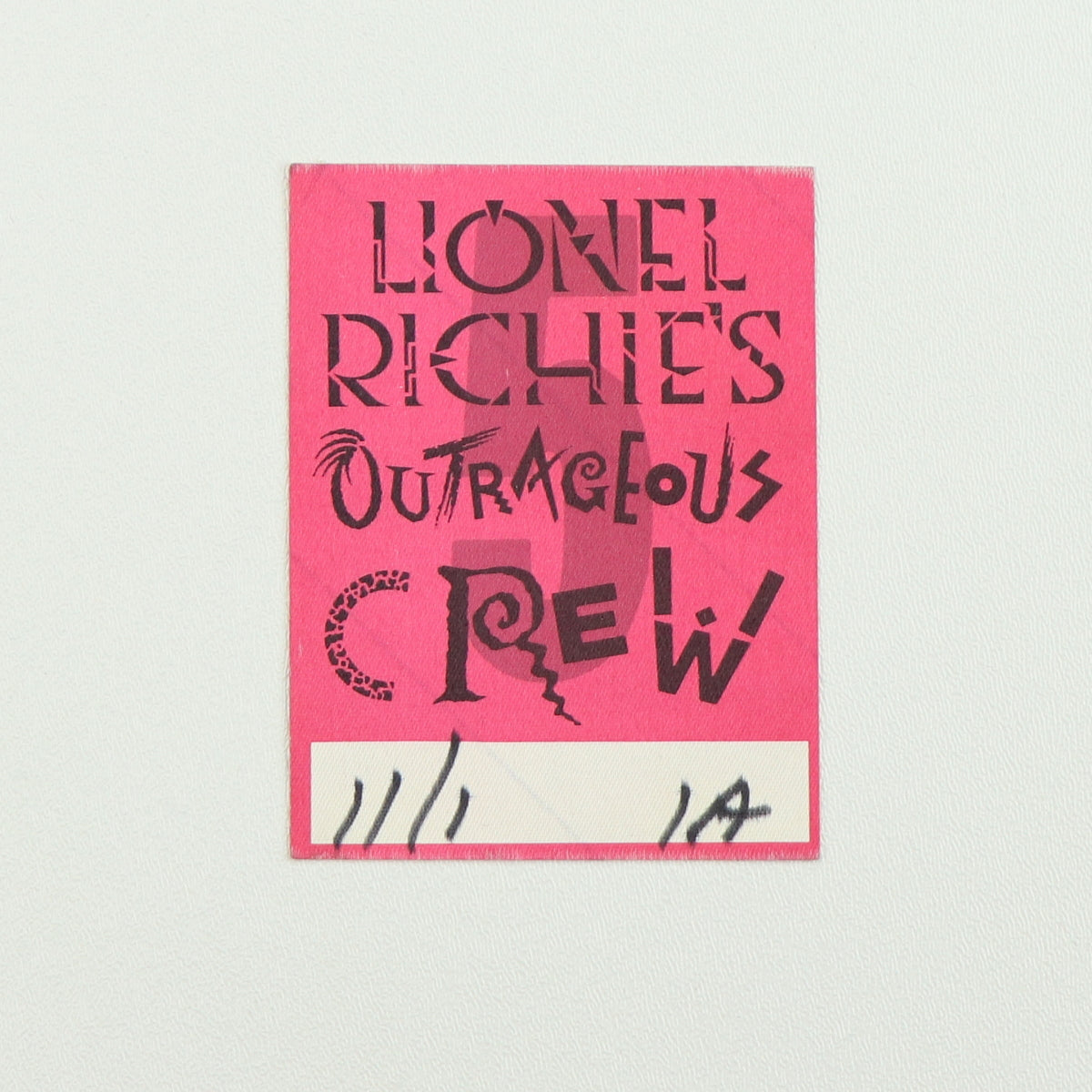 1987 Lionel Richie’s Outrageous Crew Backstage Pass