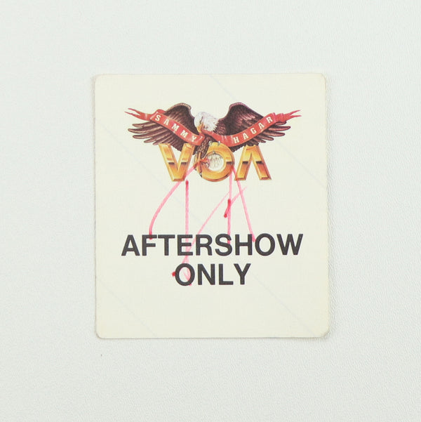 1984 Sammy Hagar VOA Tour Aftershow Only Backstage Pass