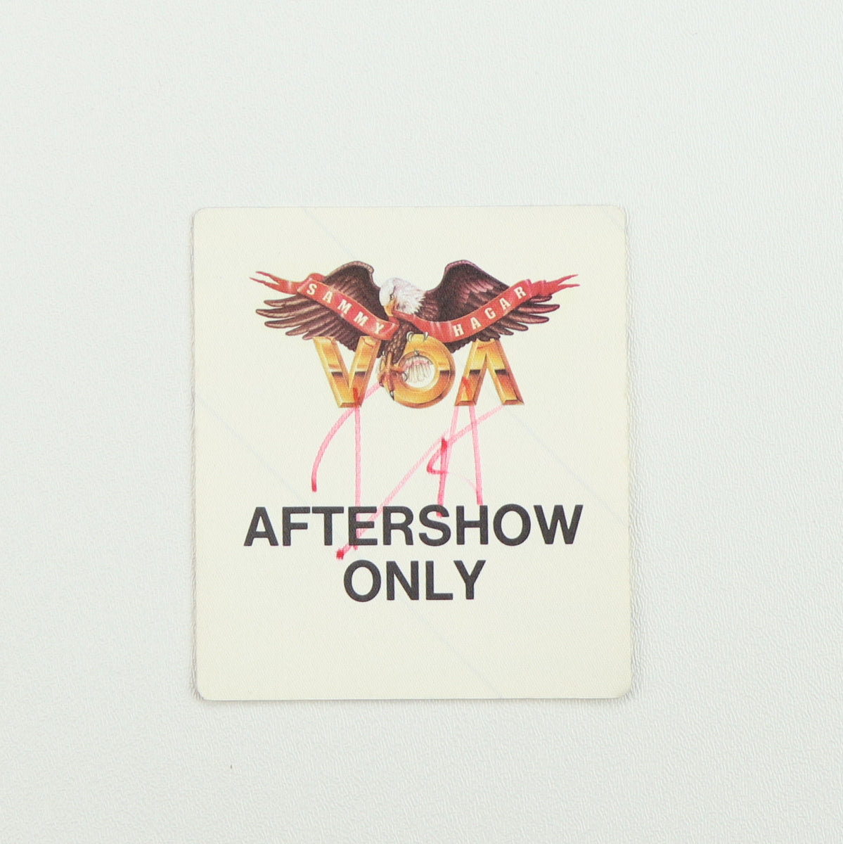 1984 Sammy Hagar VOA Tour Aftershow Only Backstage Pass