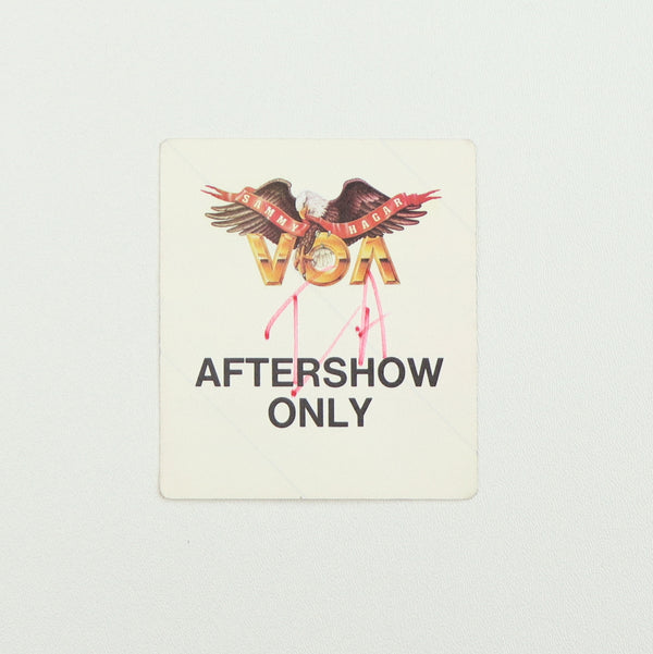 1984 Sammy Hagar VOA Tour Aftershow Only Backstage Pass